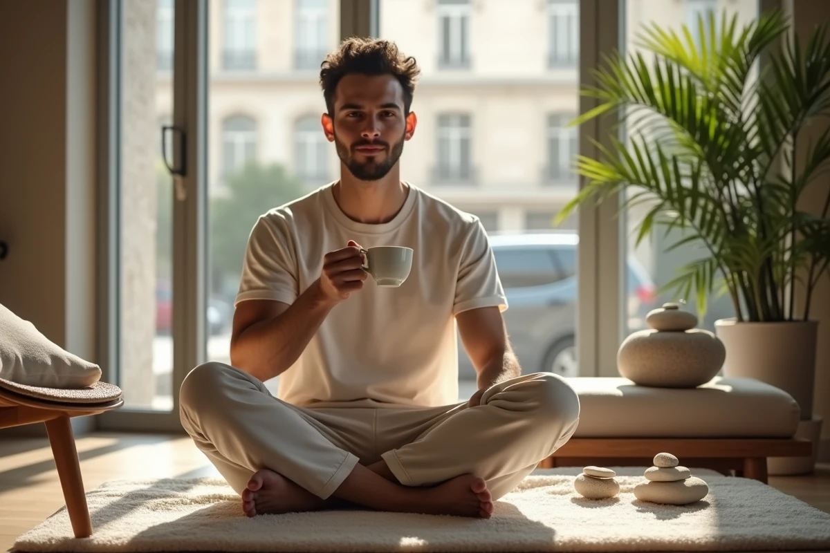 Jeune homme patient dans un salon spa parisien